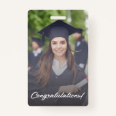 felicitaties foto afstuderen elegant modern badge (Achterkant)