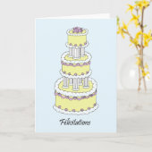 Felicitaties Franse bruiloft gefeliciteerd Kaart (Gele Bloem)