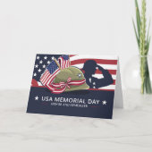 Felicitaties Memorial Day USA Vlag Militaire Kaart (Voorkant)