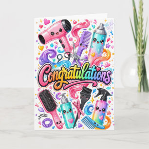 Felicitaties met afstuderen als haarstylist kaart
