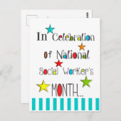 Felicitaties met de Maand van de Maatschappelijk W Briefkaart (Voorkant / Achterkant)