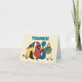 Felicitaties met de vogel-dag Cartooneske vogels t Bedankkaart (Voorkant)