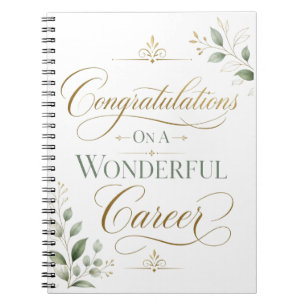 Felicitaties Met Een Opmerkelijke Carrière Notitieboek