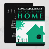 felicitaties met je nieuwe huis (groene vormen) (Voorkant / Achterkant)