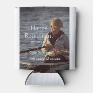 Felicitaties met pensioen foto naam jaar dienstjar blikjeskoeler