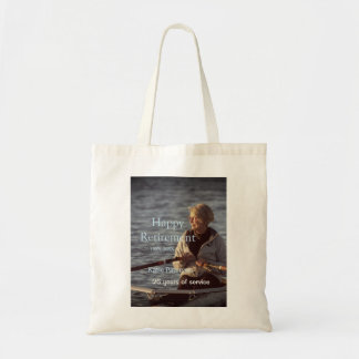 Felicitaties met pensioen foto naam jaar dienstjar tote bag