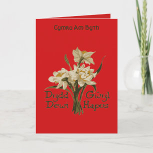 Felicitaties met St Davids Day Narcissen Kaart