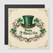 Felicitaties met St. Patrick's Dag Klavertje Drie- (Voorkant / Achterkant)