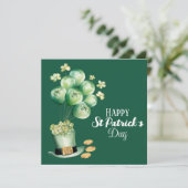 Felicitaties met St. Patrick's Day Ballonnen en Kl Feestdagenkaart (Staand voorkant)