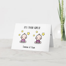 felicitaties met twee baby met namen kaart
