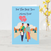 FELICITATIES MOEDERDAG TWEE MOEDERS Vouwbare Verja Kaart (Gele Bloem)