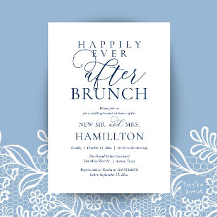 Felicitaties na de bruiloft Brunch Modern Post Huw Kaart