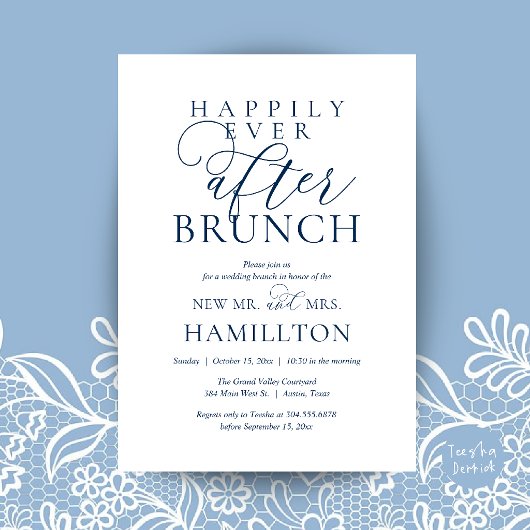 Felicitaties na de bruiloft Brunch Modern Post Huw Kaart