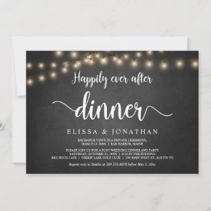 Felicitaties Na het diner, slingerlicht, elopement Kaart