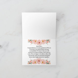 felicitaties niece met uw afstuderen kaart