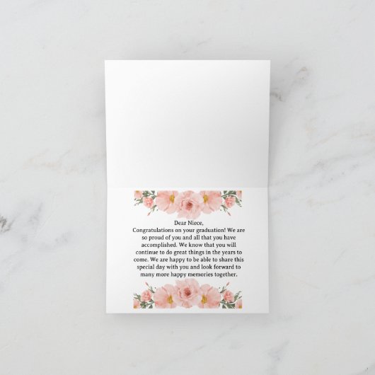 felicitaties niece met uw afstuderen kaart (Binnen)