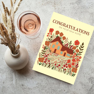 FELICITATIES Nieuw Thuis Huis Opwarmings Boerderij Kaart