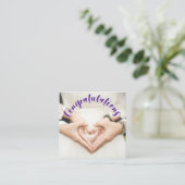 FELICITATIES Paars OVERLAY-TEXT Enclosurekaart Informatiekaartje (Staand voorkant)