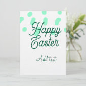 Felicitaties Pasen groene eieren pastel naam datum Kaart (Staand voorkant)