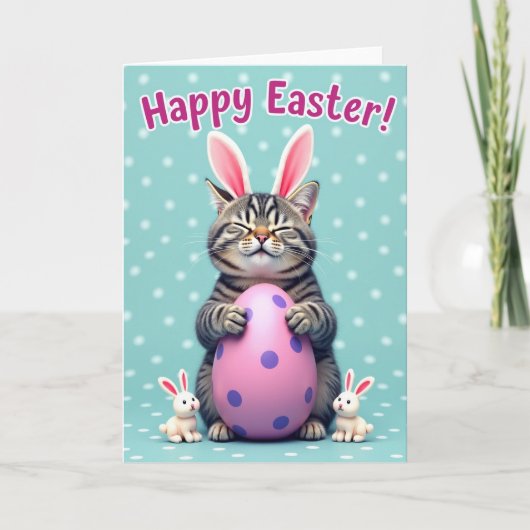 Felicitaties Pasen Katten Ei Kaart (Voorkant)