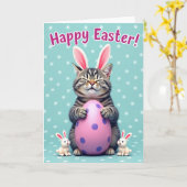 Felicitaties Pasen Katten Ei Kaart (Gele Bloem)