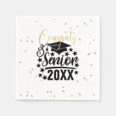 Felicitaties Senior 20XX Faux Glitter Confetti Servet (Voorkant)