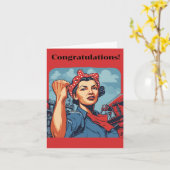  felicitaties, sterke vrouwen kaart (Gele Bloem)