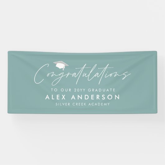 felicitaties van het afstuderen simpele moderne st spandoek (Horizontaal)