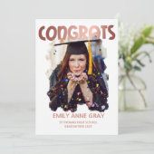 felicitaties voor afstuderen college roos gold kaart (Staand voorkant)