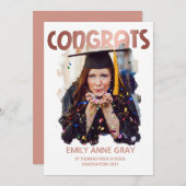felicitaties voor afstuderen college roos gold kaart (Voorkant / Achterkant)