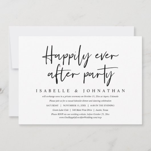 Felicitaties voor altijd Casual bruiloft Elopement Kaart (Voorkant)