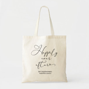 Felicitaties voor altijd Persoonlijke 1e trouwdag Tote Bag