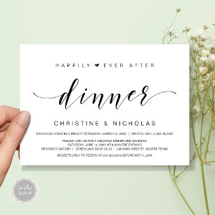 Felicitaties voor altijd, Trouw Elopement Dinner Kaart