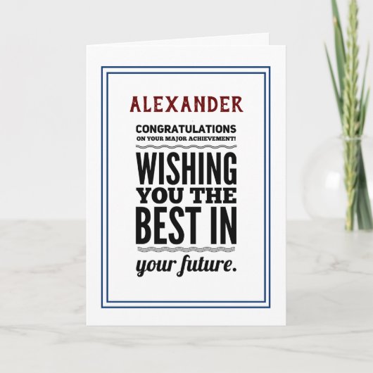 felicitaties voor de behaalde resultaten kaart (Voorkant)