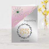 Felicitaties voor het 55ste Jubileum Kaart (Gele Bloem)