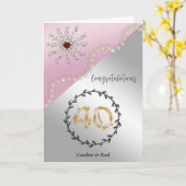 Felicitaties voor je 40ste bruiloft Jubileum Kaart (Gele Bloem)