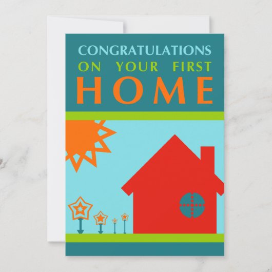 felicitaties voor je eerste huis (crayolaShapes) Kaart (Voorkant)