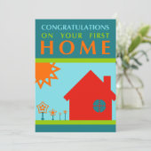 felicitaties voor je eerste huis (crayolaShapes) Kaart (Staand voorkant)