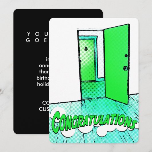 felicitaties voor kompas kaart (Voorkant / Achterkant)