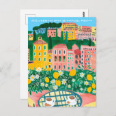 Felicitaties voor Nieuw Huis Stadspanorama Kunst Briefkaart (Voorkant / Achterkant)