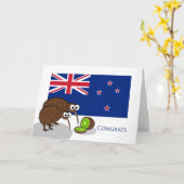 Felicitaties voor nieuwe ouders, kiwi vogels en fr kaart (Gele Bloem)