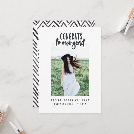 felicitaties voor ons afstudeerder kaart (Voorkant / Achterkant in situ)