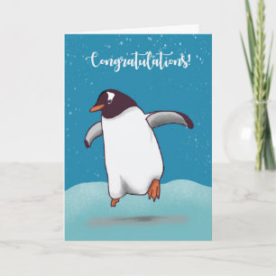 felicitaties voor Penguin Jumping voor de vreugde Kaart