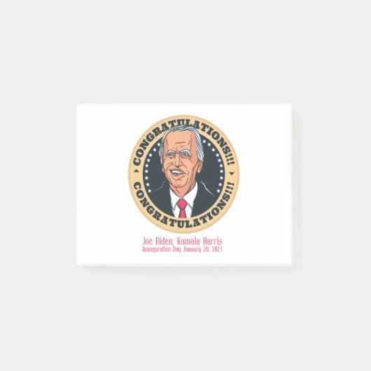 felicitaties voor president joe biden post-it® notes (Voorkant)