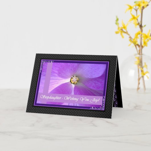 FELICITATIES VOOR STIEFDOCHTER & NIEUWE ECHTGENOOT KAART (Gele Bloem)