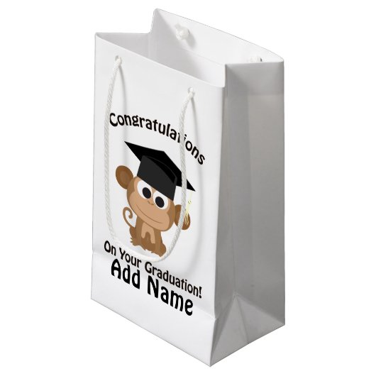 felicitaties voor uw afstuderen aap klein cadeauzakje (Voorkant Gekanteld)