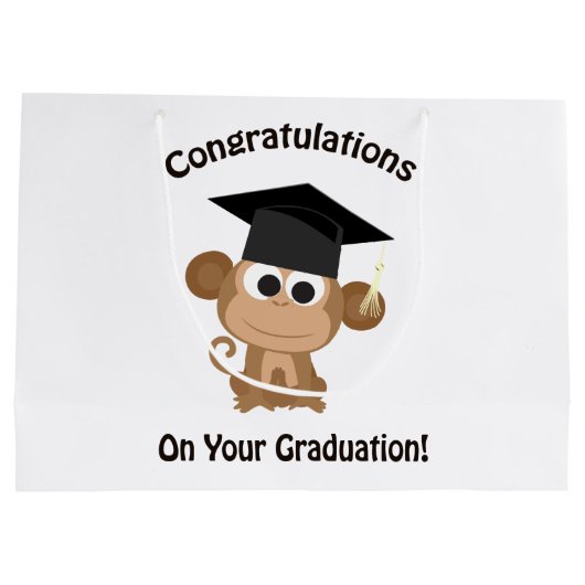 felicitaties voor uw afstuderen aap large cadeautasje (Achterkant)