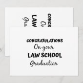 felicitaties voor uw afstuderen van de rechtenscho kaart (Voorkant / Achterkant)