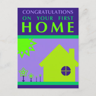 felicitaties voor uw eerste huis : pop vormt briefkaart