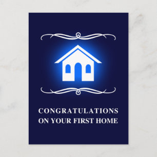 felicitaties voor uw eerste huis : thuis in mod briefkaart